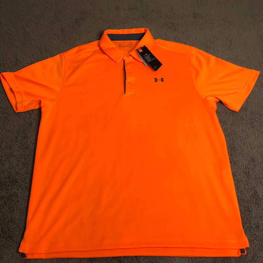 New With Tag Orange Under Armour Loose Heat Gear Shirt Size XL